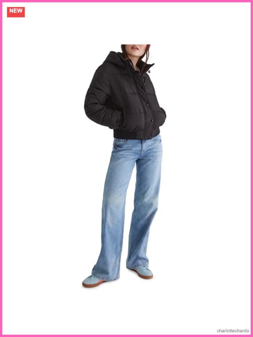 Quilted Puffer Jacket Button Closure Long Sleeve Casual